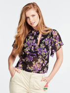 Picture of Top Chrystal  Stampa Floreale- Guess